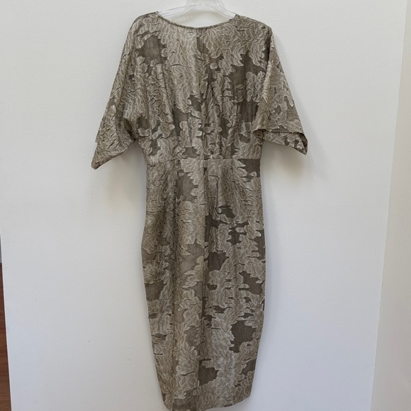 Zara NWT Floral Jacquard Textured Midi Dress - Picture 11 of 11